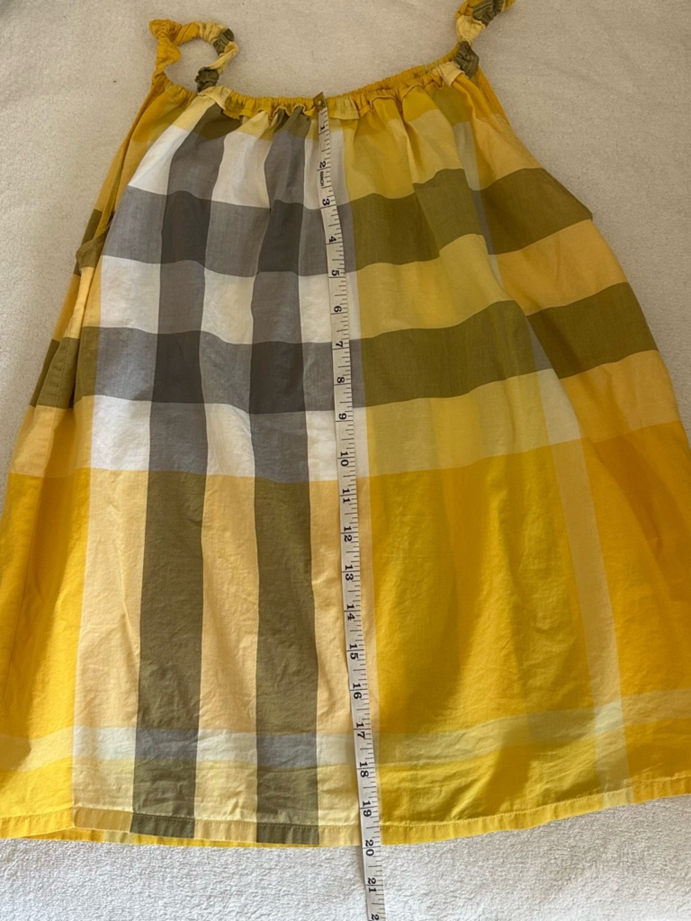 Burberry Yellow Plaid Cotton A-Line Sleeveless Top Girls 14/16 or fits PS Women - Picture 11 of 15